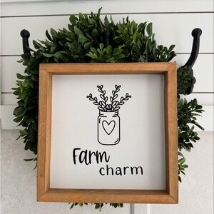 Farm Charm Wall Art with Wooden Frame